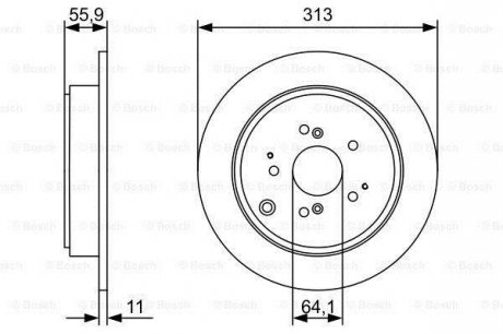 Гальмівний диск ACURA/HONDA MDX/MR-V/Pilot \\R \\3,5 \\05>> BOSCH 0986479W23