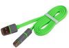 Кабель PULSO USB - Micro USB/Apple 1m green (плоский) ELIT UNI VLCP-002GN (фото 1)