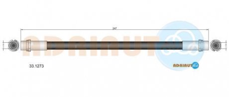 OPEL Шланг тормозн.задн.Astra G 98-, Zafira 99-,Combo 01- Adriauto 331273