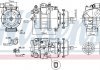 Компрессор кондиционера VW-TRANSPORTER T5 (с муфтой) Nissens A/S 890637 (фото 1)