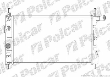 Радиатор Opel Kadett E 1.6 N/S/I 16SV/C16LZ/NZ -89 POLCAR 550508A2 (фото 1)