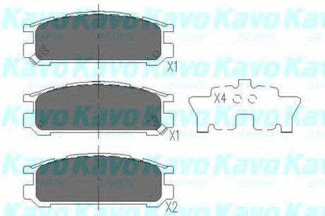 Комплект тормозных колодок, дисковый тормоз PARTS KAVO KBP8016 (фото 1)