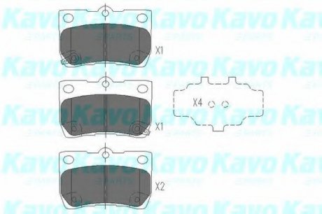 Комплект тормозных колодок, дисковый тормоз PARTS KAVO KBP9083