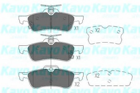 Комплект тормозных колодок, дисковый тормоз PARTS KAVO KBP9106