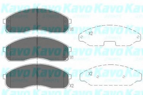 Комплект тормозных колодок, дисковый тормоз PARTS KAVO KBP4012