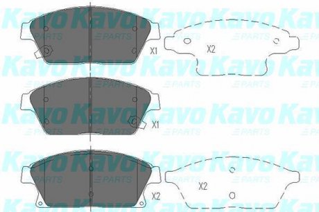 Комплект тормозных колодок, дисковый тормоз PARTS KAVO KBP1014 (фото 1)