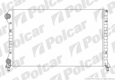 Радиатор двигуна Fiat Doblo 1,9 D 01- (+AC) POLCAR 304008A4 (фото 1)