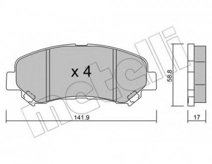 Комплект тормозных колодок, дисковый тормоз Metelli 2207920 (фото 1)