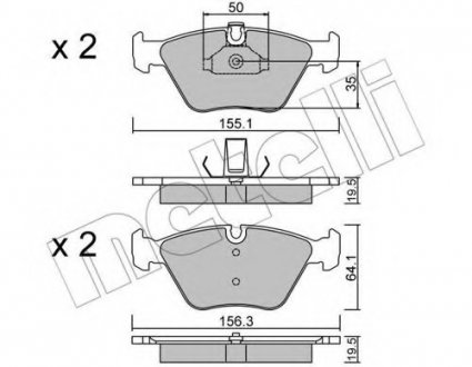 Комплект гальмівних колодок (дискових) 22-0207-0 Metelli 2202070