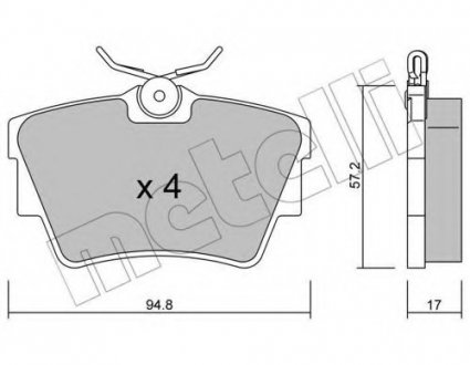Комплект тормозных колодок, дисковый тормоз Metelli 2206350