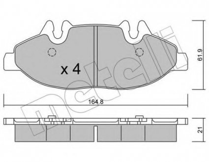 Комплект тормозных колодок, дисковый тормоз Metelli 2205750 (фото 1)