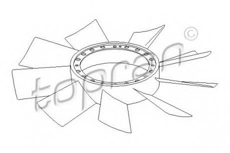 Крыльчатка вентилятора, охлаждение двигателя TOPRAN 401004