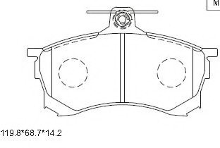 Комплект тормозных колодок, дисковый тормоз ASIMCO KD4706