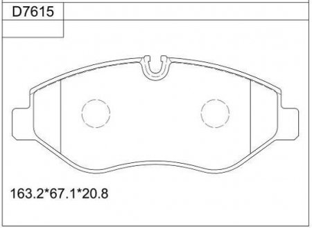 Комплект тормозных колодок, дисковый тормоз ASIMCO KD7615