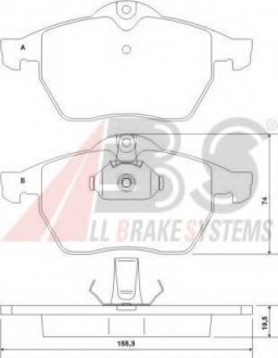 Комплект тормозных колодок, дисковый тормоз A.B.S. ABS 36897