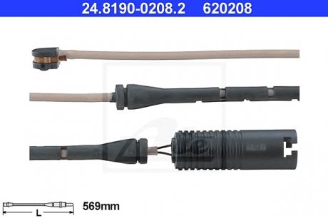 Сигнализатор, износ тормозных колодок ATE 24819002082