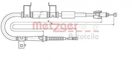 Трос, стояночная тормозная система METZGER 176053