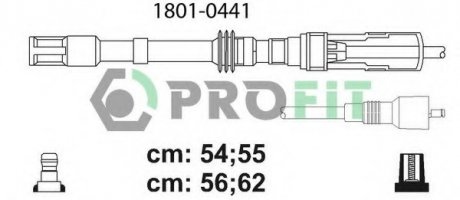 Комплект проводов зажигания PROFIT 18010441 (фото 1)