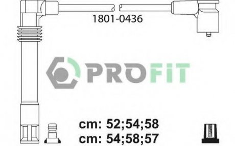 Комплект проводов зажигания PROFIT 18010436 (фото 1)
