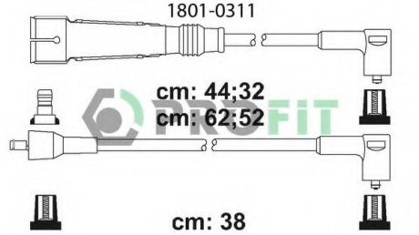 Комплект проводов зажигания PROFIT 18010311 (фото 1)