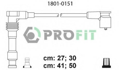 Комплект проводов зажигания PROFIT 18010151 (фото 1)