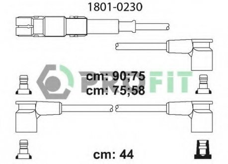 Комплект проводов зажигания PROFIT 18010230 (фото 1)