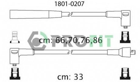 Комплект проводов зажигания PROFIT 18010207 (фото 1)