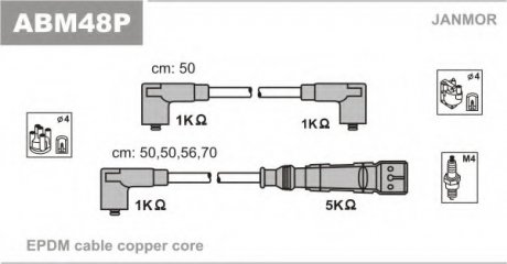 Комплект проводов зажигания JANMOR ABM48P