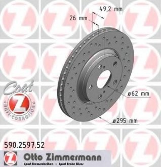 Тормозной диск ZIMMERMANN 590259752 (фото 1)