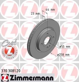 Тормозной диск ZIMMERMANN 370308120 (фото 1)