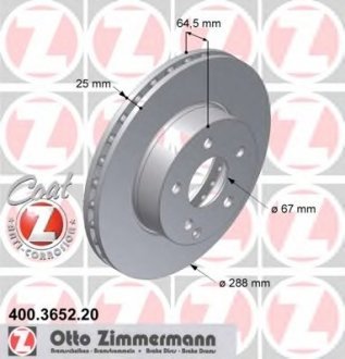 Тормозной диск ZIMMERMANN 400365220 (фото 1)