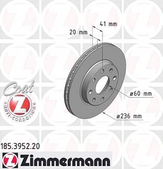 Тормозной диск ZIMMERMANN 185395220