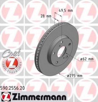 Тормозной диск ZIMMERMANN 590255620 (фото 1)