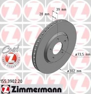 Тормозной диск ZIMMERMANN 155390220 (фото 1)