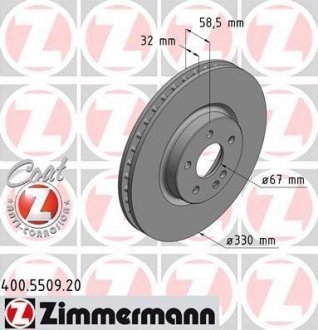 Тормозной диск ZIMMERMANN 400550920 (фото 1)