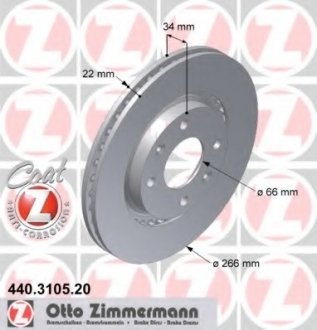Тормозной диск ZIMMERMANN 440310520 (фото 1)