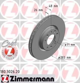 Тормозной диск ZIMMERMANN 180302620 (фото 1)