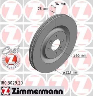 Тормозной диск ZIMMERMANN 180302920