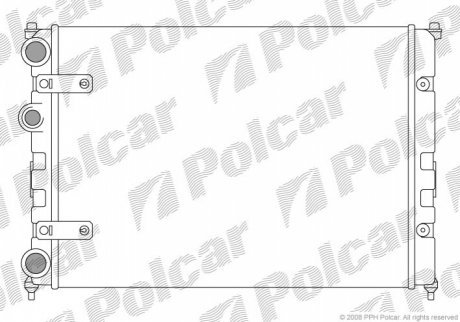 Радиаторы охлаждения 434x322x34 A/P мех. КПП=M AC=(-) SEAT VOLKSWAGEN (PJ) POLCAR 6713081 (фото 1)