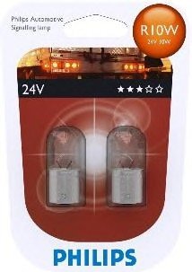 Лампа (упаковка-блістер 2шт) R10W 24В 10Вт BA15S основна лампа Philips 13814B2