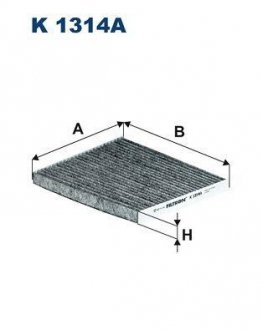 1314A K FILTR PYгKOWY KABINY W╩GLOWY HYUNDAI ELANTRA 06-, 11-, I20 14-, I30 12-, KIA CARENS 13-, CEED 12-, CERATO 12-FILTRON FILTRON WIX FILTERS K 1314A
