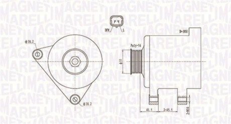 ALTERNATOR 12V CITROEN BERLINGO/C4/C5/C8/JUMPY/XSARA PICASSO/ PEUGEOT 307/407/607/807/EXPERT SZT Magneti Marelli 063731741010 (фото 1)