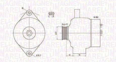 ALTERNATOR 12V OPEL AGILA 1.0,OPEL AGILA 1.0 LPG,OPEL AGILA 1.2,OPEL AGILA 1.2,O -> SZT Magneti Marelli 063732026010