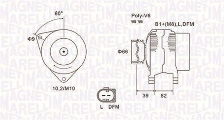 ALTERNATOR 12V AUDI A4/A6/A8/SKODA SUPERB/VW PASSAT 2.4/2.5 TDI/2.7/2.8 98 -> SZT Magneti Marelli 063731588010