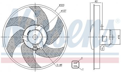 Вентилятор охолодження двигуна NISSENS Nissens A/S 85950