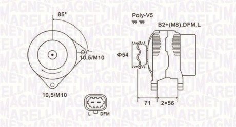 ALTERNATOR 12V OPEL ASTRA H/CORSA D/MERIVA/ZAFIRA 1.6 TURBO 2007 -> SZT Magneti Marelli 063731973010