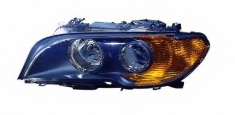 Фара лев. XENON(D2S)/H7 с желтым указ. поворота COUPE/CABRIO черная рамка с моторч.2/03- [] DEPO 444-1135LMLEH2Y