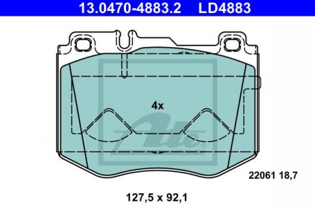 KLOCKI HAM CERAMIC MERCEDES W205 C350 15-, W213 E200 AMG 16- PRZ╙D ATE 13.0470-4883.2 (фото 1)