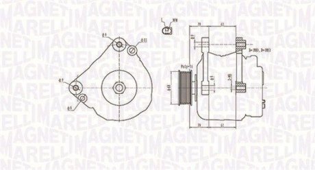 ALTERNATOR 12V VW TRANSPORTER/LT/MULTIVAN 2.4/2.5 TDI SZT Magneti Marelli 063731402010