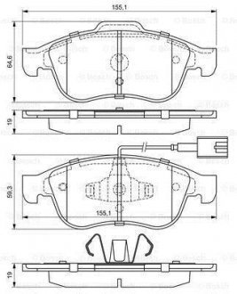 Гальмівні колодки дискові ALFA ROMEO Giulietta \\F \\1,4-2,0 \\10>> BOSCH 0 986 494 680 (фото 1)